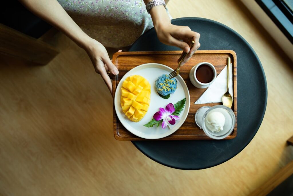 Mango Sticky Rice Special Dessert after Massage Treatment at Makkha Health and Spa Chiangmai Bangkok