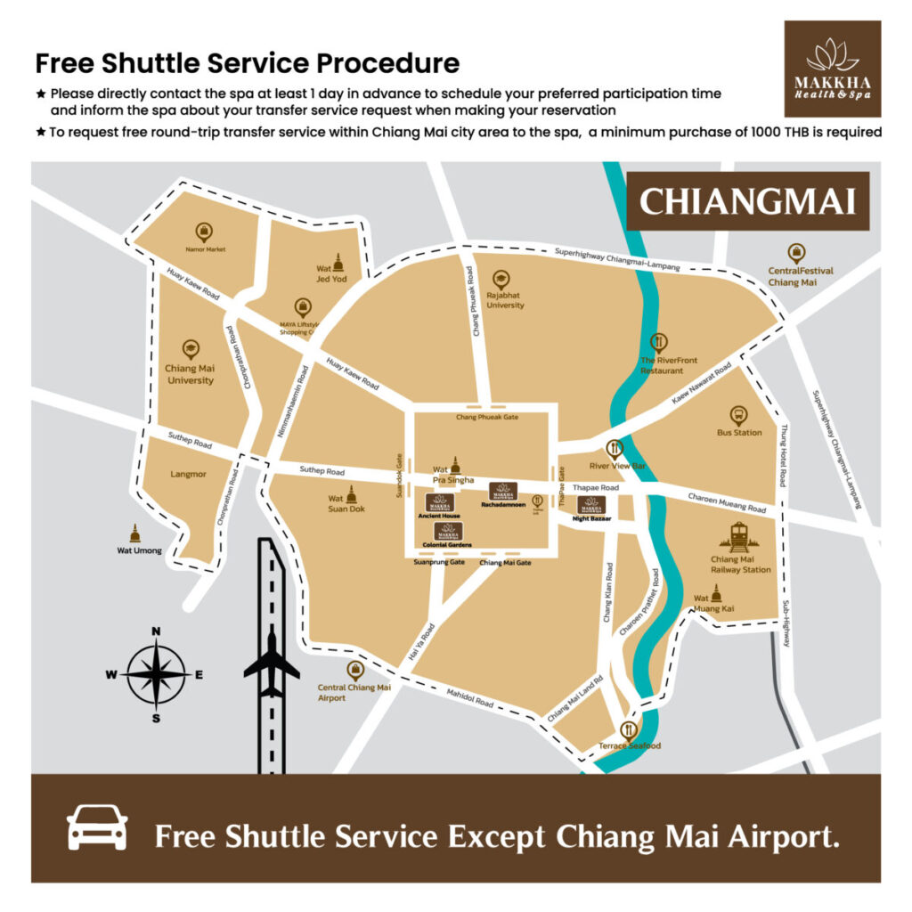 makkha spa free shuttle service area chiangmai