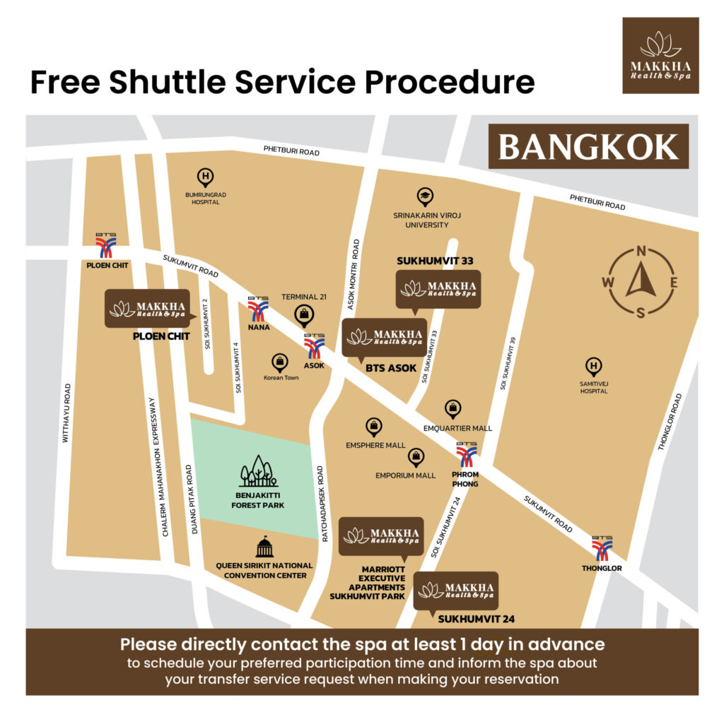 makkha spa free shuttle service area bangkok